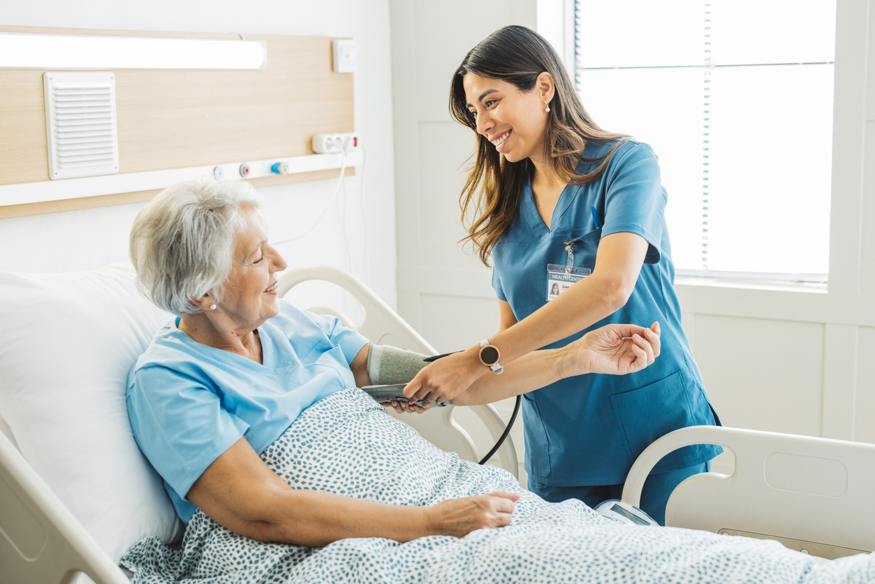 nurse taking blood pressure