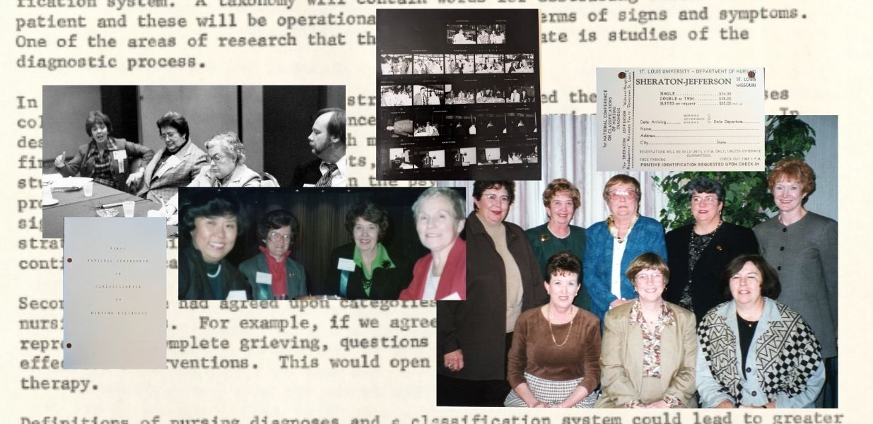 mixture of archival items such as images and text