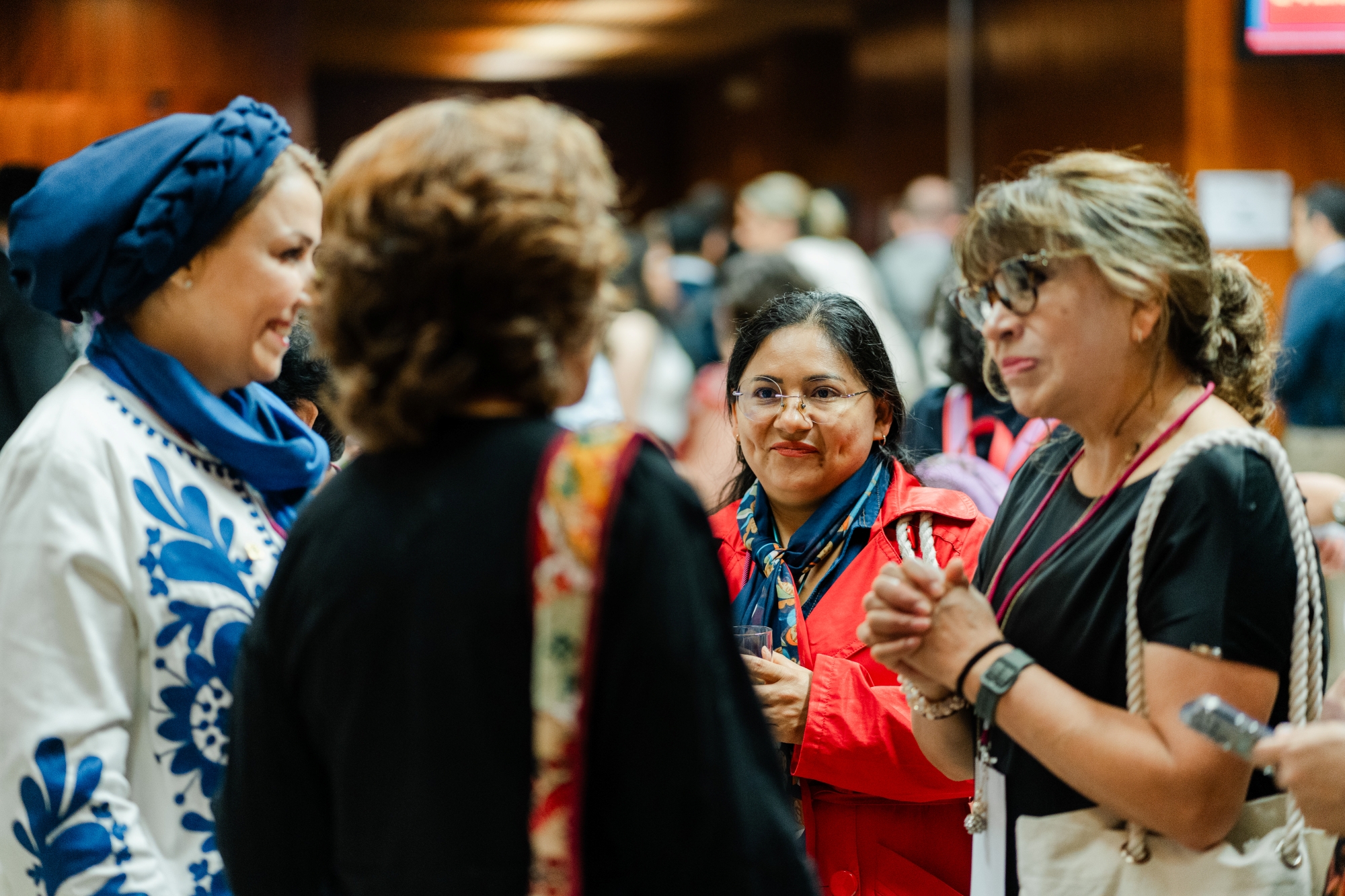 group of members talking to each other