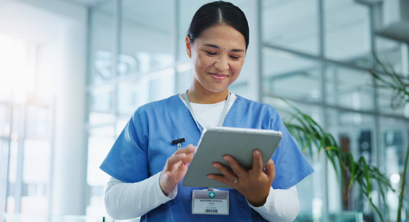nurse on ipad