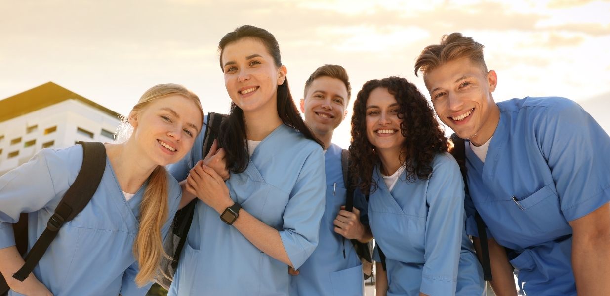 group of young nurses
